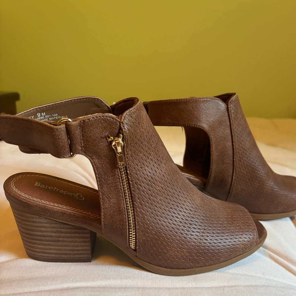 Peep toe high heel bootie